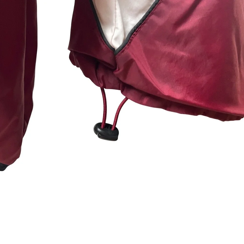 VTG Wilson Burgundy White Windbreaker Jacket Full Zip Athletic Sportswear Size M